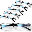6 pack Executive Style Reading Glasses Men - Durable Readers with 99% Blue Light Blocking - Comfortable Fit with TR90 Frames +2.75