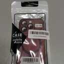 Magnetic for iPhone 15 Pro Phone Case for Women, Matte Luxury Soft Metallic Luster Design with Camera Lens Protector, Compatible with Magsafe Case for iPhone 15 Pro 6.1"-Red Wine