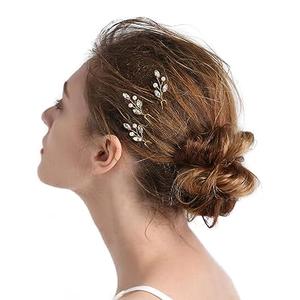 Pack of 3 fxmimior 3 PCS Bridal Women Vintage Wedding Party Hair Pins Crystal Hair Accessories (silver)