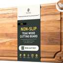 Extra Large Teak Wood Cutting Board 20inch for Kitchen Non Slip Feet Over Sink Butcher Block Chopping Board Nice Solid Thick Wooden Juice Groove Big Xl XXl large Best Hardwood Kitchen Counter Organic, 20"L x 14"W