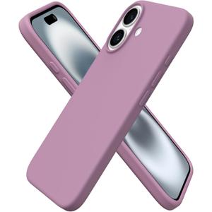ORNARTO Compatible with iPhone 16 Case 6.1", Slim Liquid Silicone 3 Layers Full Covered Soft Gel Rubber Shockproof Phone Case, Protective Cover with Anti-Scratch Microfiber Lining-Lilac Purple