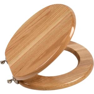 Toilet Seat, Oak Wood, Solid Wood, High Gloss Finish, PIKLiDS, Size: Round