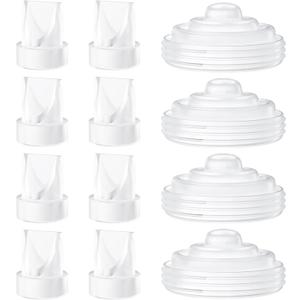 12 Pack Pump Parts, 8PCS Duckbill Valves 4PCS Silicone Diaphragm Compatible with Momcozy M5, Replace Mom Cozy M5 Replacement Parts (V8pc+D4pc)