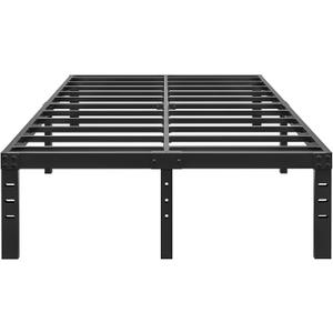 ALDRICH 14 Inch Metal Bed Frame Queen Size - Double Black Basic Steel Slats Platform, Easy Assembly Heavy Duty Noise Free Bedframes, No Box Spring Needed