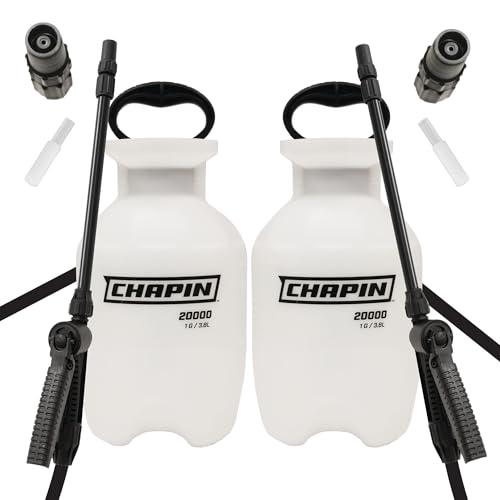 Chapin 22000 Made in USA Value Pack of 1 Unit, 1 Gallon Lawn and Garden Pump Pressured Sprayer, for Spraying Plants, Garden Watering, Lawns, Weeds and Pests, Translucent White