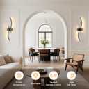 VOLISUN Battery Operated Wall Sconces Set of Two, 27.6 inch Wireless Wall Sconces, 3000K-6500K Dimmable Wall Lamps with Remote, Rechargeable Black Wall Lights for Living Room, Hallway, Bedroom