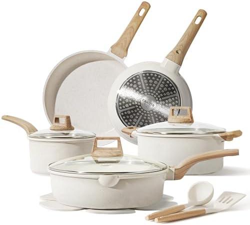 CAROTE 16 Pcs Pots and Pans Set Nonstick,Cookware Set Kitchen Cooking Set with Utensil and Pan Protectors