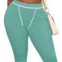 SOLY HUX Women's Leggings Set Two Piece Outfits Crop Top and Pants Sports Gym Tracksuits (Teal, M)
