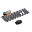 Samsers Wireless Keyboard and Mouse Combo, Ultra Slim Rechargeable Dual-Mode (Bluetooth 5.0x2 +2.4G) Silent Keyboard and Mouse Set, Multi-Device Full-Size Compact Design for MacOS/iOS/Android/Windows