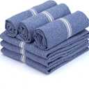 TEXAS LINEN CO. Kitchen Towels Set - 100% Cotton Dish Towels for Kitchen - Pack of 6 Absorbent Hand Towel - Blue Tea Towel - Quick Dry & Soft Durable Dish Cloths - 15x25, Blue Chambray
