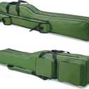 SILANON Fishing Rod Case, Portable Fishing Pole Bag 4.27ft Waterproof Rod Reel Carrier Organizer Large Capacity Tackle Storage Bag Travel Carry Case Gift for Men