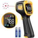 Infrared Thermometer Temperature Gun -58F ~932F, Digital Laser Thermometer Gun for Cooking, Pizza Oven, Grill & Engine, IR Thermometer Temp Gun with Adjustable Emissivity & Max-Min Measure (Yellow)