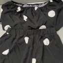 Floerns Women's 2 Piece Lounge Sets Polka Dots Off The Shoulder Crop Tops and Wide Leg Palazzo Pants L