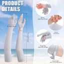Yahenda 2 Pairs Women UV Long Sun Protection Gloves Touchscreen Arm Sun Driving Gloves UPF 50+ for Outdoor Sports Cycling