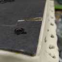 Wavy 5x7 Picture Frame White with Gold Beaded Trim, Resin Frame with Real Glass, Display 5x7 Photos Matted to 4x6, Vertical and Horizontal Desk Tabletop or Wall Hanging