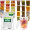 Freshware 48 Pack of 16 and 32 oz, 24 sets each size Food Storage Containers with Lids, Plastic Deli Containers, Meal Prep Containers, Microwave and Freezer Safe, Stackable, Leakproof, BPA Free, Clear