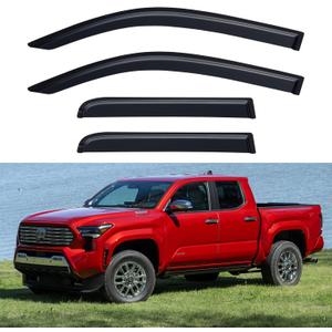 Window Visors Rain Guards for 2024 2025 2026 Toyota Tacoma Double Cab, Out-Channel Window Vent Wind Deflectors Visors Shades for 24 25 26 Tacoma 4 Full-Size Cab