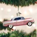 Old World Christmas Glass Blown Ornament Classic Car (46023) , Pink