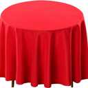 Surmente Red Tablecloth for Round Tables, 120-inch Round Table Cloths for Weddings, Banquets, or Restaurants