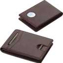 furid Leather Wallet Compatible with Airtag: Slim Air Tag Wallet for Men RFID Blocking, Bifold, Front Pocket, Minimalist Card Holder