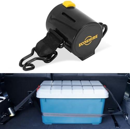 ECOSHIRE Cargo Straps for Car Trunk – Self-Retracting Tie-Down Straps – 2-Point Ratchet Tie-Down Straps with Hooks – Heavy-Duty Car Straps for Cargo Organization and Storage – for SUVs, Hatchbacks