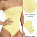 EasyGala Womens Double Lined Strapless Bodysuits Tube Tops Sexy Non-Padded Bandeau Tops Summer Going Out Thong Bodysuits Backless Tank Top Y2K Fashion Clothes, L