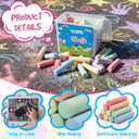 60 Pcs Jumbo Sidewalk Chalk Street Driveway Chalks Dustless Washable Multicolor Chalk with Three Boxes Storage 5 Colors for Party Prizes Chalkboard Outdoor Play Easter Set Drawing Home School