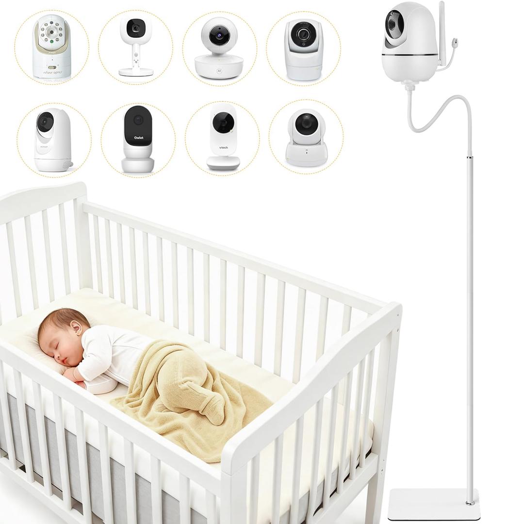 iTODOS Baby Monitor Floor Stand Holder Mount Compatible with HelloBaby HB6550/6560,Infant Optics DXR-8 Pro,Nanit Pro & Flex Stand,VTech VM819/VM901,Momcozy,Owlet,eufy,Motorola