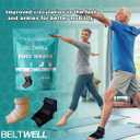 Beltwell - Adjustable Foot & Ankle Compression Wraps For Edema, Lymphedema, Swelling, Neuropathy, Diabetic Foot Care, Circulation (2 Wraps) (Beige, X-Large)