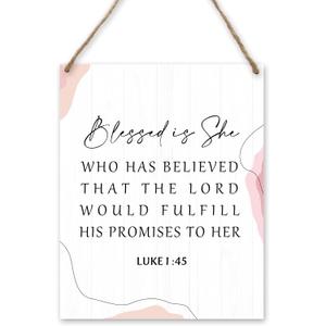 2 x Christian Wall Art for Christmas Decorations Indoor | Religious Wall Decor for Prayer Room, Wood Bible Verses Scripture Home Wall Prints (A09), medium