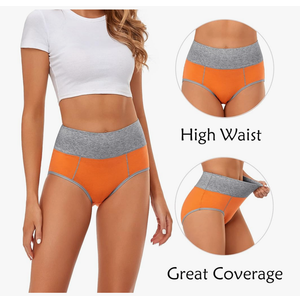 CULAYII High Waisted Underwear for Women Cotton No Muffin Top Full Coverage Briefs Soft Stretch Ladies Panties 4 Pack XXL