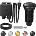 Joinfworld Garbage Disposal Air Switch Kit Waterproof Garbage Disposal Button Kit with Long Garbage Disposal Switch Matte Black - UL Listed