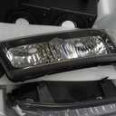 AUTOSAVER88 Headlight Assembly kit Compatible with 2003-2006 Chevy Avalanche / 2003-2007 Chevrolet Silverado 1500 2500 3500 1500HD 2500HD Pickup Headlamp Replacement Black Housing with Bumper Lamp (OE - Black/Clear/Clear)