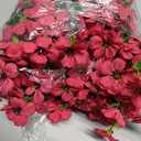 Lnoicy 20 Bundles Artificial Fake Flowers for Outdoor Faux Eucalyptus Flowers for Home Decoration,Fake Plants UV Resistant for Porch/GardenRose Red