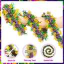 50FT Mardi Gras Tinsel Garland, Purple Green Gold Glitter Tinsel Garland Metallic Twist Foil Hanging Decor for Carnival Party Indoor Outdoor Mardi Gras Decorations (Style 3)