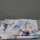 ALAZA Towel Bathroom Sets, Christmas Winter Snowman Towels 3-Piece 1 Bath Towel 1 Washcloth 1 Hand Towel, Snowflakes Snow Bath Towel Set of 3 Soft Multifuntion for Home Kitchen Hotel Gym Swim Spa
