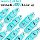 Daviky Monthly Pill Organizer 2 Times a Day, 30 Day Pill Box AM PM with Separate Container, One Month Medicine Case Twice a Day to Hold Vitamins, Supplements and Medication (Cyan)