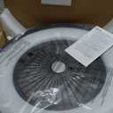 24" Bladeless Ceiling Fan with Light Remote, Smart LED Ceiling Fans with App Control, Modern Low Profile Dimmable Light Ceiling Fan for Bedroom Living Room Black