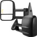 AUTOSAVER88 Tow Mirrors Compatible with 2007-2013 Chevy Silverado GMC Sierra, Power Heated Driver and Passenger Side Replacement Towing Mirror Set with Turn Signal and Dual Glass