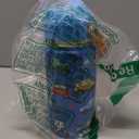 Kids Water Bottle 14oz with Silicone Straw Lid - Insulated Toddler Water Bottle Stainless Steel Keeps Cold 24H, Leak Proof & Cars Trucks Prints Design | Custom Name Tag for School, Daycare, Travel