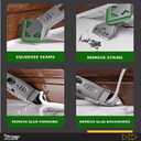 2 x Caulking Silicone Smother Remover Tool, 7-in-1 kit Scraper, Silicone Smoother, Rubber Shovel, 5 Pads, Sickle, 4 Blades. Stainless Steel Nozzle applicator, Tile Grout Removal Set I Green