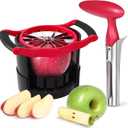 Newness Apple Cutter Slicer, [Upgraded] Cut Apples All The Way Through, [Large Size] 16 Slices HEAVY DUTY Apple and Pear Corer Divider with Base, Stainless Steel Kitchen Tools Fruits Peeler, Wedger