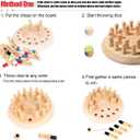 Wooden Memory Chess Matching Game: Family Board Games for Kids and Adults, Montessori Preschool Learning Educational Toy, Birthday Gift for Age 3 4 5 6 7 8+ Boy Girl