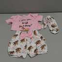 Newborn Baby Girl Western Outfits Cowgirl Summer Clothes Short Sleeve Letters Romper Boots Horse Shorts Headband (0-3 Months, Pink)