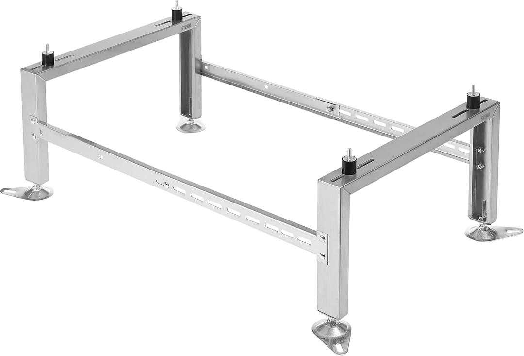 HSA500 - Support Bracket for Air Conditioner or Heat Pump, Adjustable Size, Floor Stand Ground Mounting Bracket, Stainless Steel, Stand for Outdoor AC Unit, Heavy Load 1100 lbs