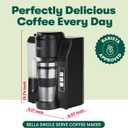 BELLA Single Serve Coffee Maker, Dual Brew, K-cup Compatible - Ground Coffee Brewer with Removable Water Tank & Adjustable Drip Tray, Perfect for Travel Mug