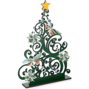 Gerrii Christmas Money Tree Gift Holder Wooden Christmas Money Tree Decorative Merry Xmas Decors for Gift Christening Baptism Communion Birthday Wedding Party
