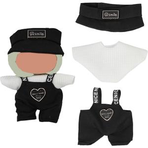 2 x 17CM Doll Clothes (No Dolls),3Pcs Outfits for 6.7 Inch Dolls Accessories Party Decoration Favors Merch Gifts Fits Popular Cute Blind Box Art (Black)