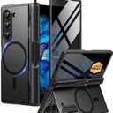 BERFY for Z Fold 6 Case with Privacy Screen Protector, [Compatible with MagSafe] Built-in Kickstand & S Pen Slot & Hinge Protection, Full Body Shockproof Phone Case for Samsung Galaxy Z Fold 6, Black