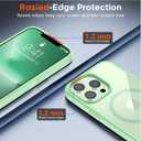 SUPFINE Magnetic for iPhone 13 Pro case, [Compatible with MagSafe][Clear Hard Back with Soft TPU Bumper][12FT Military Grade Drop Protection] Shockproof Phone Case,Clear ice Green